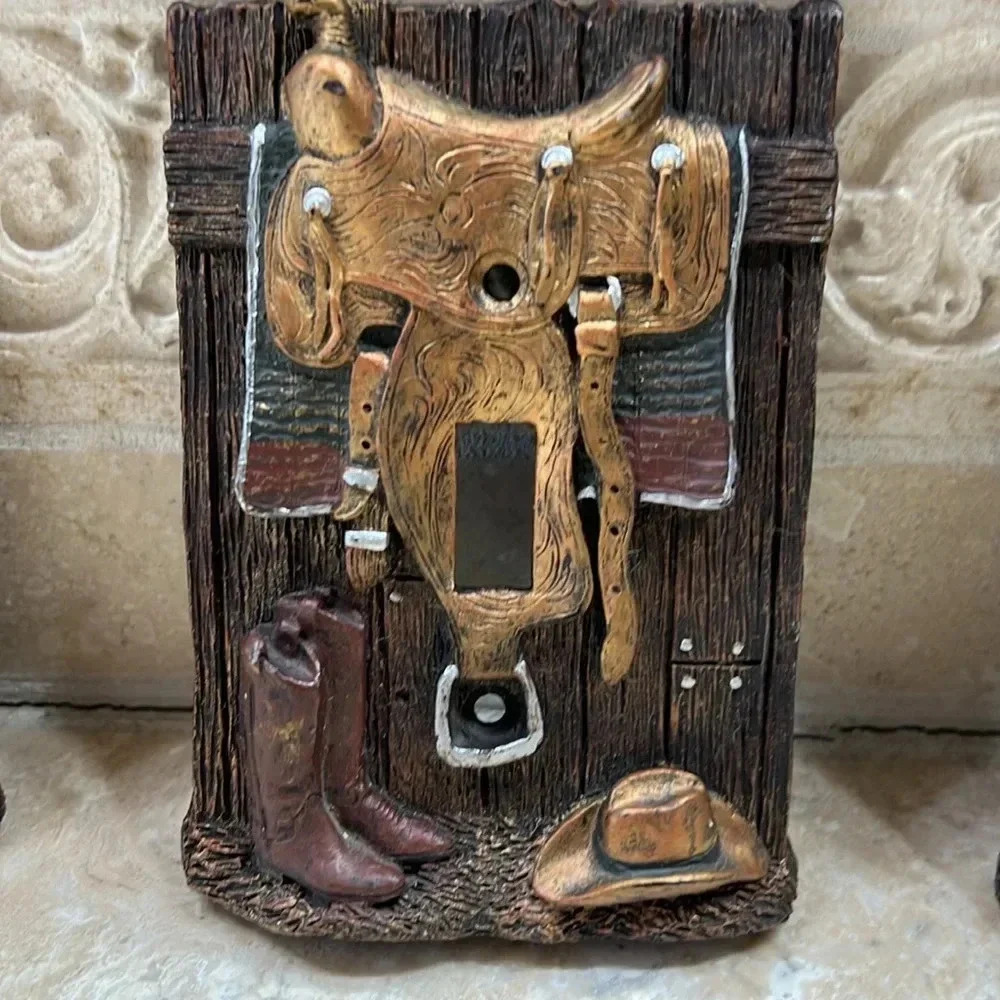 Vintage  3 Pack Western Cowboy Light Switch covers‎